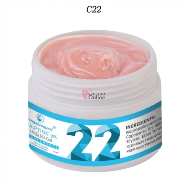 Gel UV / LED FSM Sclupting Gel de constructie, 15ml - 22 Nude Pink